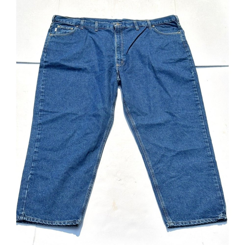 NWT Carhartt Pant Men's 52 x 30 Blue Denim Relaxed Fit Jeans Tapered Leg